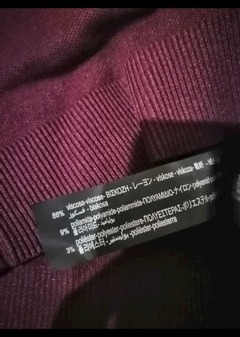 Bordo Çizgili Kadın Sweatshirt - Görsel 7
