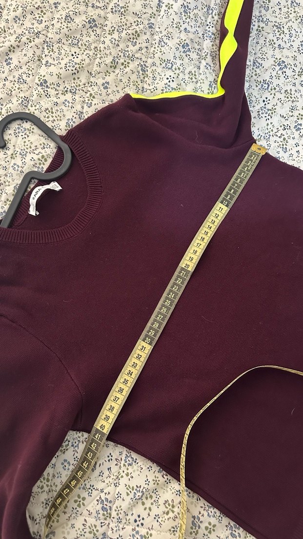 Bordo Çizgili Kadın Sweatshirt - Görsel 5