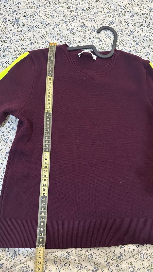 Bordo Çizgili Kadın Sweatshirt - Görsel 4