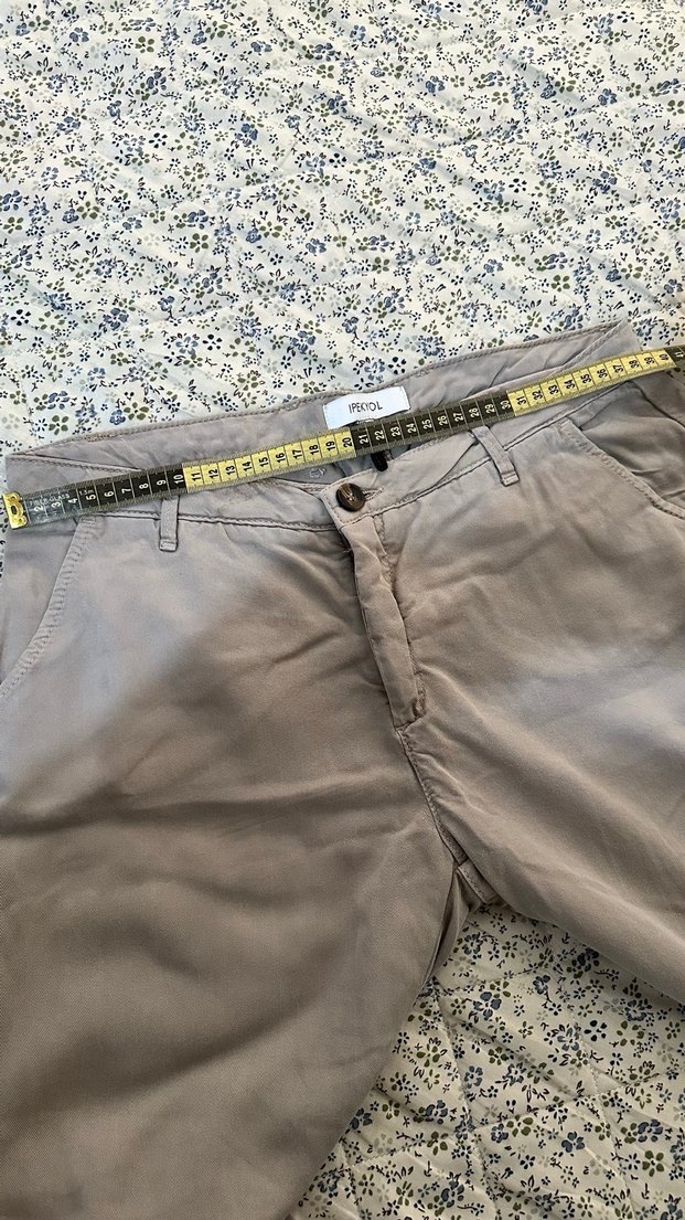 Bej Erkek Keten Pantolon - Görsel 4