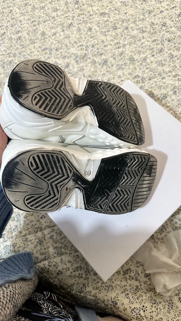 Beyaz Gri Platform Topuklu Kadın Spor Ayakkabı - Görsel 4