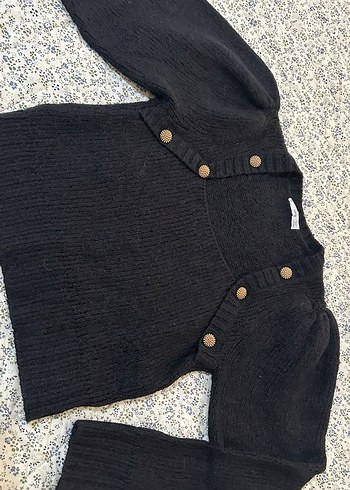 Siyah Kısa Örgü Hırka ve Atlet Takım - Görsel 4