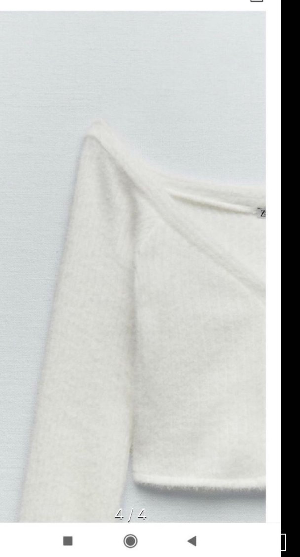 Beyaz V Yaka Uzun Kollu Crop Top - Görsel 3