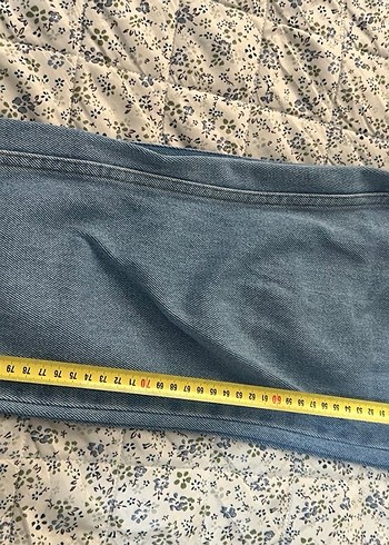 Gri Mavi Midi Bol Kesim Kadın Kot Pantolon - Görsel 6