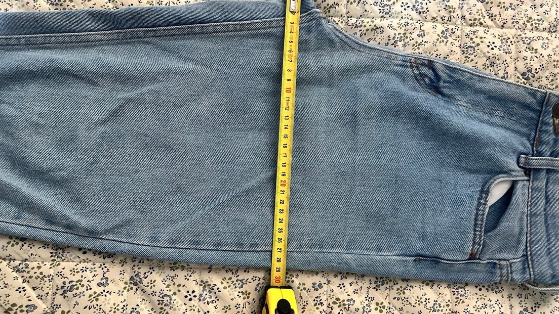 Gri Mavi Midi Bol Kesim Kadın Kot Pantolon - Görsel 4