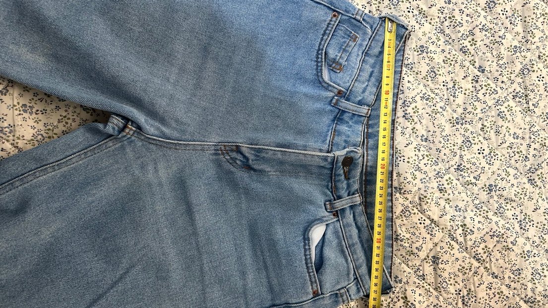 Gri Mavi Midi Bol Kesim Kadın Kot Pantolon - Görsel 3