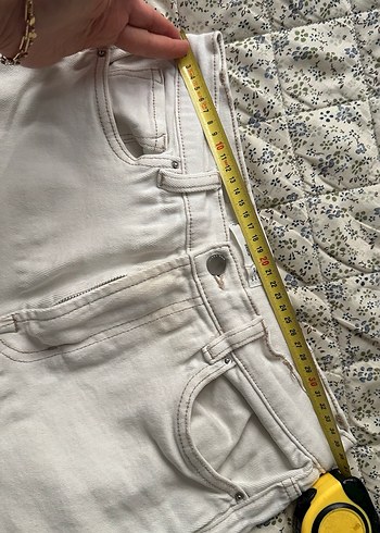 Beyaz Midi Kadın Jean Pantolon - Görsel 6