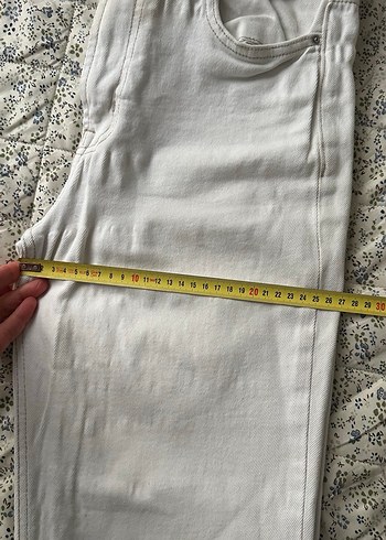 Beyaz Midi Kadın Jean Pantolon - Görsel 5