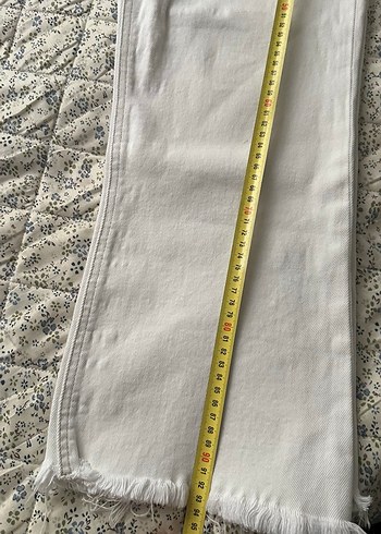 Beyaz Midi Kadın Jean Pantolon - Görsel 4