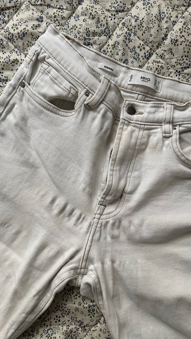 Beyaz Midi Kadın Jean Pantolon - Görsel 2