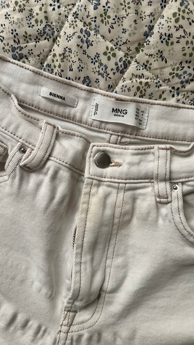 Beyaz Midi Kadın Jean Pantolon - Görsel 3