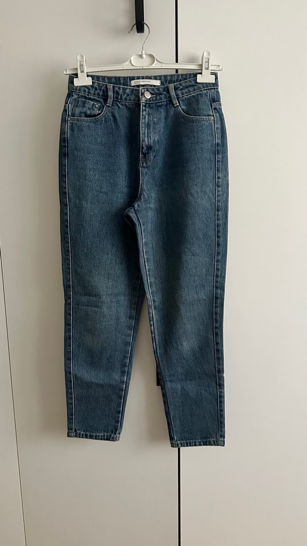 Dantel Detaylı Rahat Kesim Kadın Kot Pantolon - Görsel 2