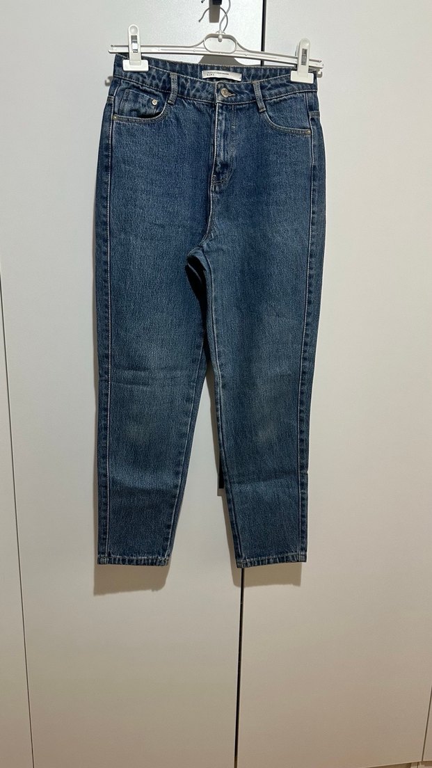 Dantel Detaylı Rahat Kesim Kadın Kot Pantolon - Görsel 3