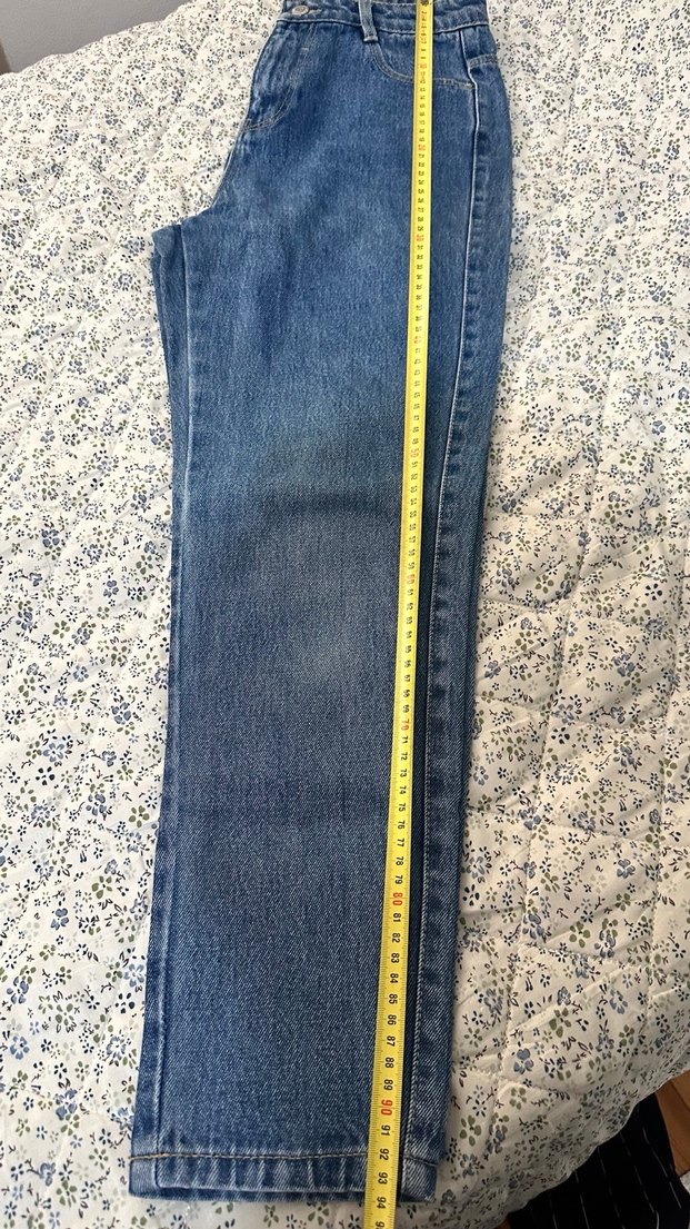 Dantel Detaylı Rahat Kesim Kadın Kot Pantolon - Görsel 4