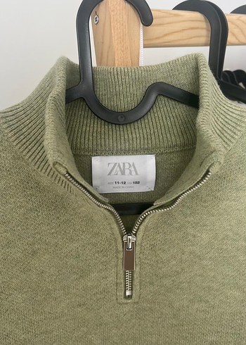 Kadın Bej Yünlü Yarım Fermuarlı Kazak - Görsel 3