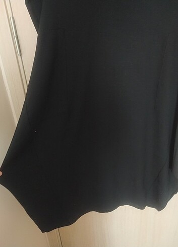 xl Beden Siyah asimetrik kesim tunik