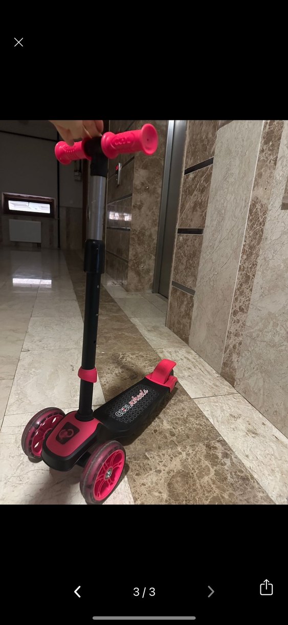 Karanlık Pembe Çocuk Scooter'ı - Görsel 3