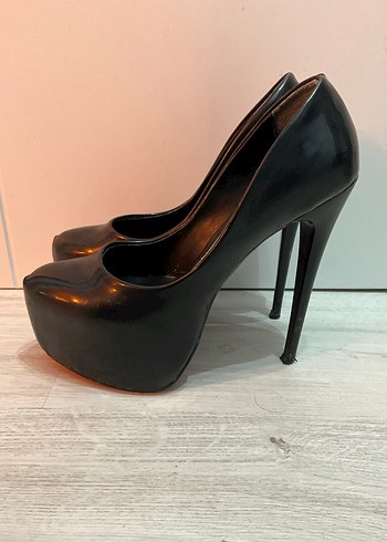 39 Numara Platform Yüksek Topuk Rugan Ayakkabı - Görsel 3