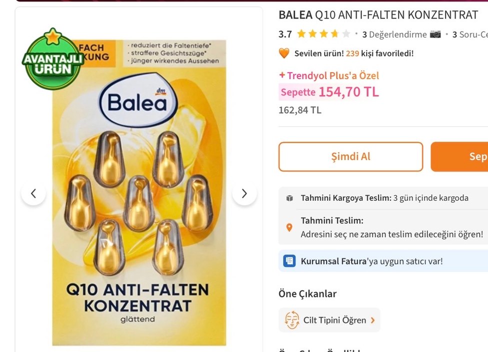 8 Kutu Balea Q10 Kırışıklık Karşıtı Konsantre - Görsel 4