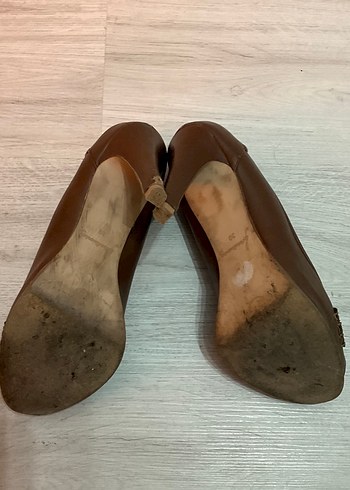 Stradivarius 39 Numara Kahve Deri Topuklu Ayakkabı - Görsel 5