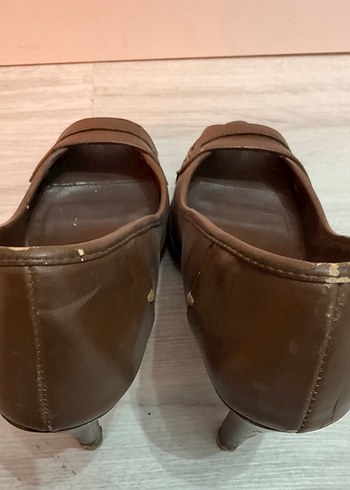 Stradivarius 39 Numara Kahve Deri Topuklu Ayakkabı - Görsel 6