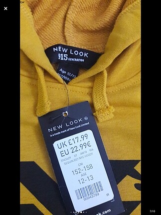 Etiketli 12-13 Yaş Hardal Payetli Crop Kapüşonlu Sweatshirt