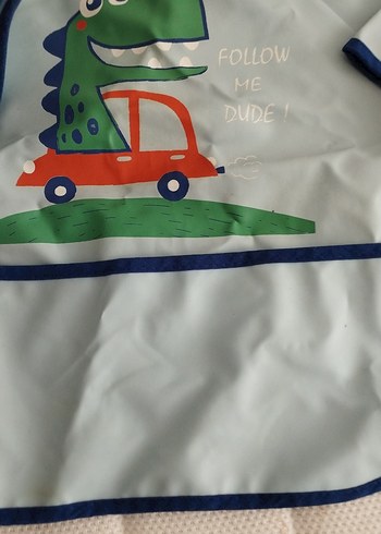 Bebek İçin Baskılı Mavi Önlük - Görsel 2