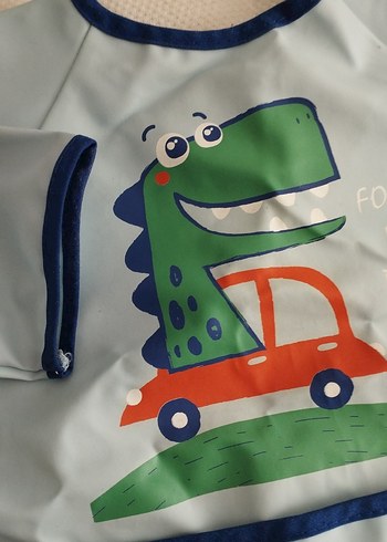 Bebek İçin Baskılı Mavi Önlük - Görsel 3