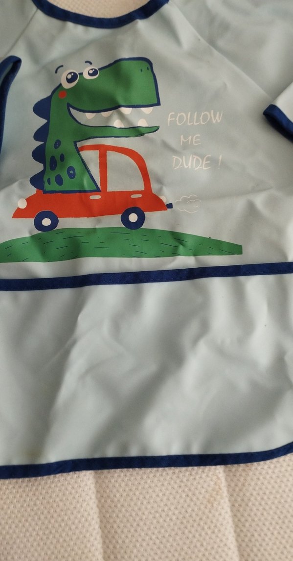 Bebek İçin Baskılı Mavi Önlük - Görsel 2