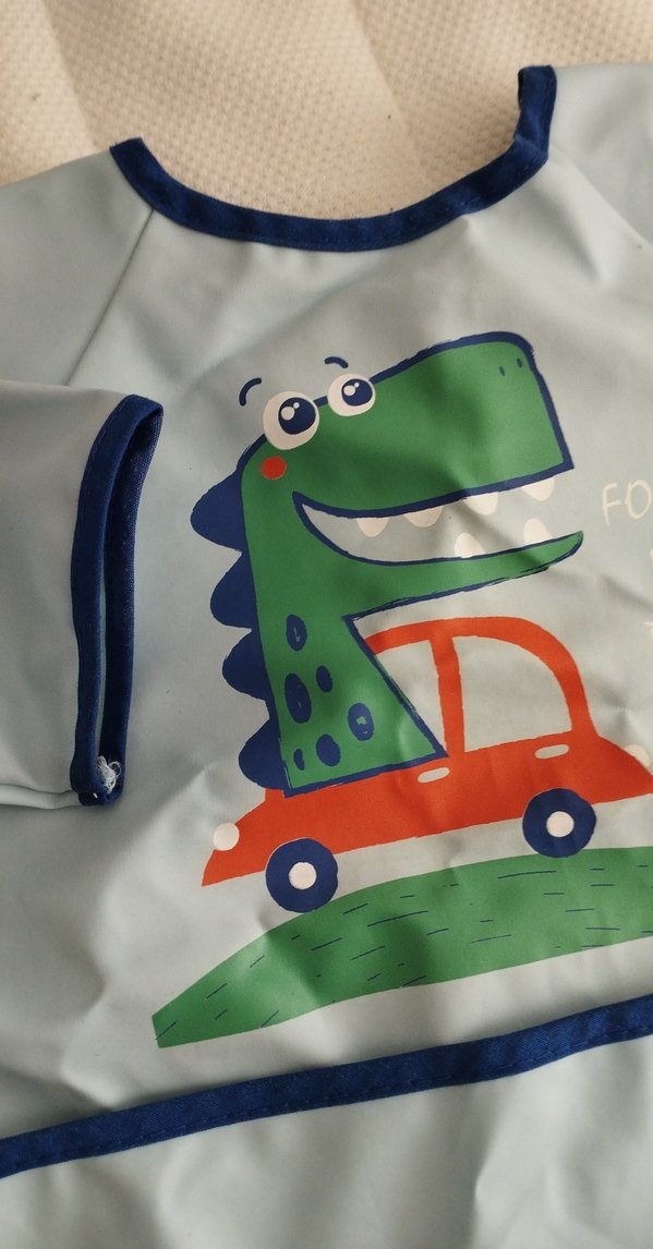 Bebek İçin Baskılı Mavi Önlük - Görsel 3