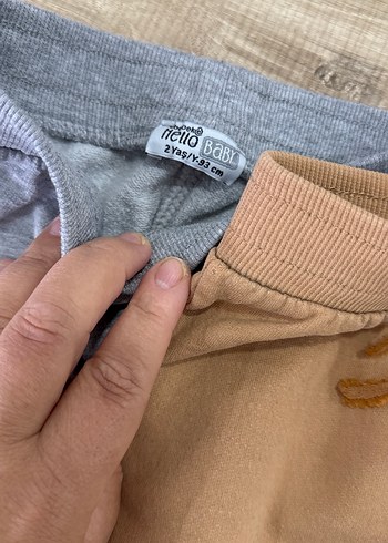 24-36 Ay Beden çeşitli Renk Bej ve Gri Erkek Çocuk Rahat Pantolon