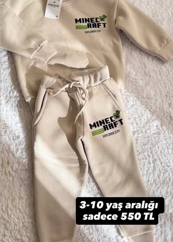 Beyaz Erkek Çocuk Sweatshirt ve Eşofman Takımı