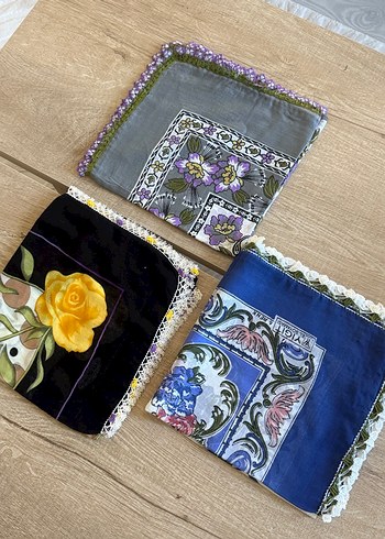 Dantel Detaylı Vintage Çok Renkli Kadın Fular