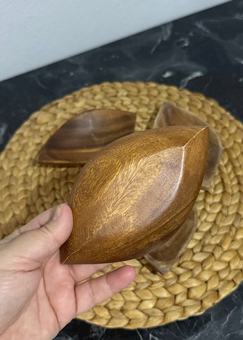 Bohem Tarzı Kahverengi Ahşap Tabak Seti - Görsel 2