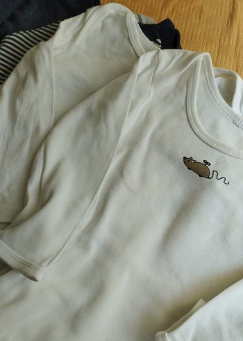 Uzun Kollu Beyaz Pamuklu Bebek Body - Görsel 2