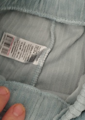 9-12 Ay Beden Gri Erkek Çocuk Düğmeli Bol Kesim Pantolon