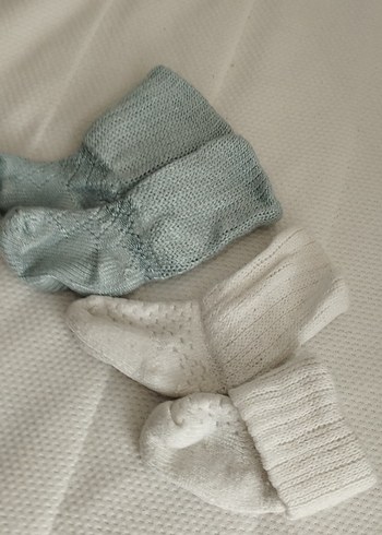 Bebek için Beyaz ve Gri Çorap Seti - Görsel 2