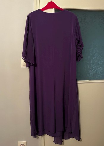 Mor, Uzun, Salaş Kadın Abiye Elbise - Görsel 2