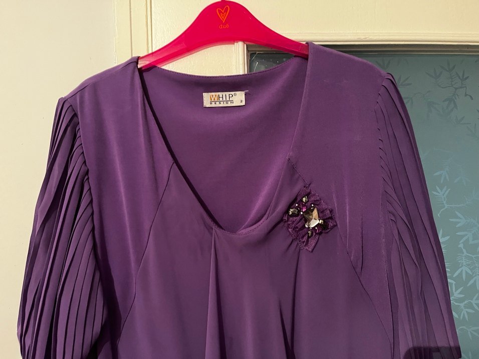 Mor, Uzun, Salaş Kadın Abiye Elbise - Görsel 3