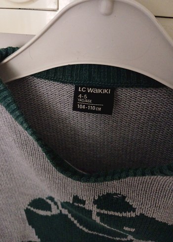 Gri Fil Desenli Triko Erkek Çocuk Kazak - Görsel 3