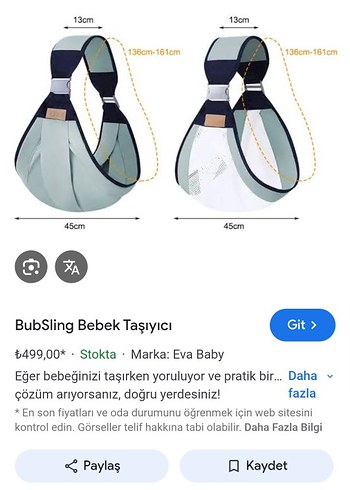 Diğer BUBSLING BEBEK TAŞIYICI