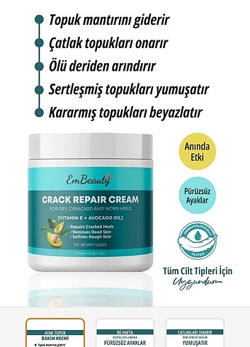  Beden AYAK TOPUK ÇATLAK KREMİ 