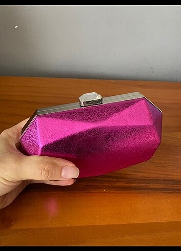 Nine West gece fuşya clutch