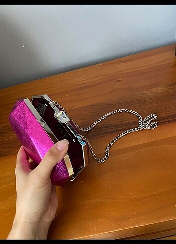 Beden Nine West gece fuşya clutch