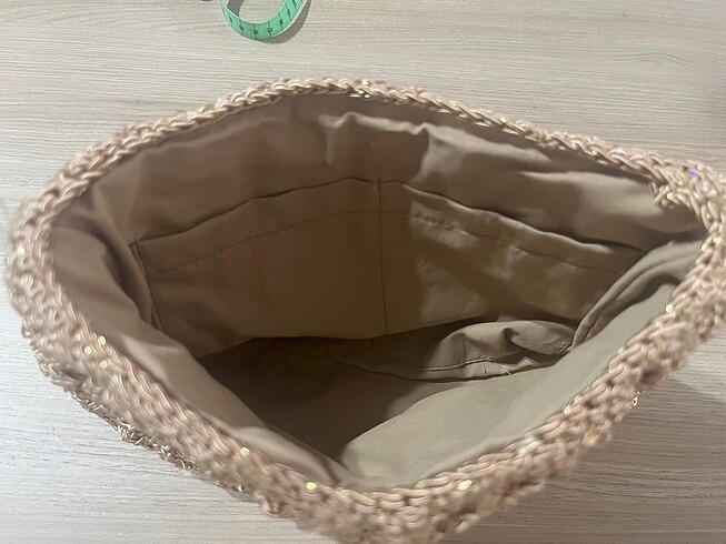 Beden camel Renk Örgü Klaç Çanta