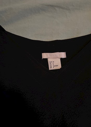 Siyah Midi Bluz, Kısa Kollu, Salaş - Görsel 3