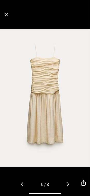 s Beden ten rengi Renk Zara Drape midi elbise