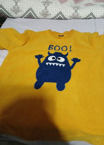 Sarı Baskılı Erkek Çocuk Kısa Kollu Sweatshirt - Görsel 2