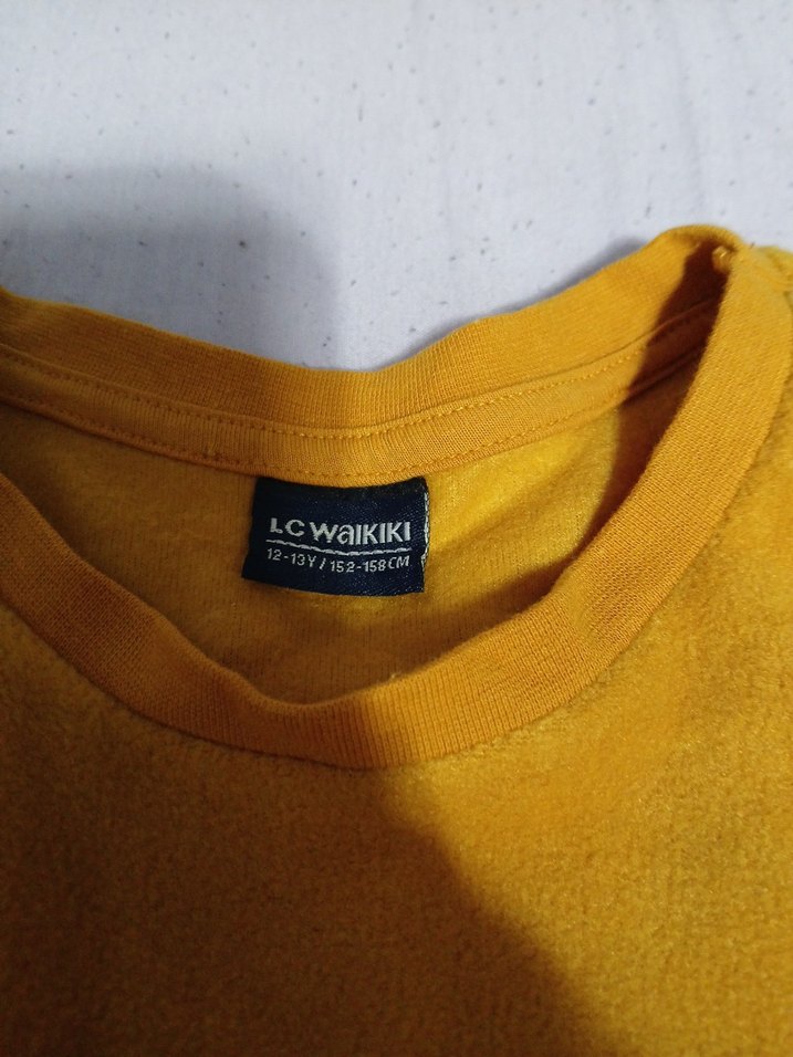 Sarı Baskılı Erkek Çocuk Kısa Kollu Sweatshirt - Görsel 3