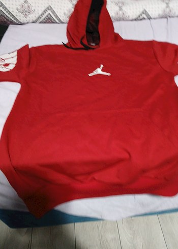 Kırmızı Kapüşonlu Erkek Sweatshirt - Görsel 7